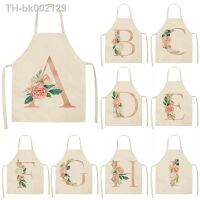 ❀❅ Pink Letters Pattern Kitchen Apron 65x53cm For Woman/kids Sleeveless Cotton Linen Aprons Cooking Home Cleaning Tools