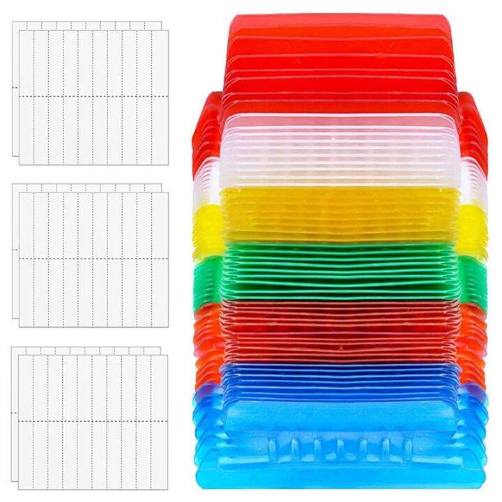 120 Pcs 2 Inch Hanging Folder Tabs and 240 Grids Inserts for Quick