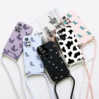 Untuk Redmi 10 Casing Ponsel Tas Fundas Tali Selempang untuk Xiaomi Redmi 10 Prime Lembut Redmi10 Penutup Belakang Kabel Kalung Bumper