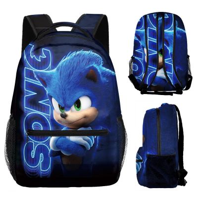 Sonic Full Print Cartoon Backpack Children Student Backpack Men and Women Large Capacity Outdoor Sports Travel Portable Backpack