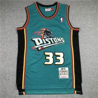 ยอดนิยม nba Detroit Pistons No.33 Hill green basketball jersey