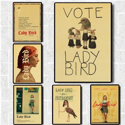 Lady Bird โปสเตอร์ภาพยนตร์ Greta-Gerwig-Film-Saoirse-Rona Vintage โปสเตอร์และพิมพ์ภาพวาดศิลปะ Home Room ตกแต่งใหม่