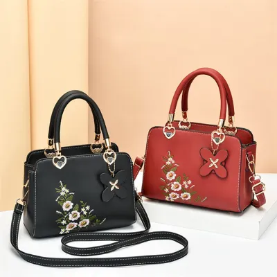 Womens Shoulder Bags With Embroidery Cute Embroidered Purses Fashion Handle Handbags Embroidered Tote Bags Crossbody Shoulder Bags For Women