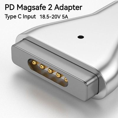 100W Aluminum USB Type C Magnetic PD Adapter for Magsafe 1 2 MacBook Air Pro Led Indicator Fast Charging Magnet Plug Converter Adhesives Tape