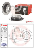 08 9580 11 จานเบรค ล้อ R (ยี่ห้อ BREMBO) รุ่น HC UV Benz W169 A170 200 ปี2005-2008