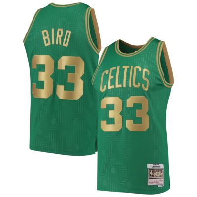 Ready Stock High Quality Mens No 33 Larry Bird Boston Celtics Mitchell Ness 1985-86 Hardwood Classics Swingman Jersey - Green