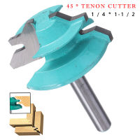 14 Shank 1-12 45องศาล็อค Mitre Router Bit เครื่องตัดไม้เครื่องมืออะไหล่ไม้ซีเมนต์คาร์ไบด์