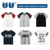 27Kids Store เสื้อยืดแขนสั้นของเด็กเสื้อยืดเด็กหญิงเด็กชายสำหรับเด็กทารก (1Y-8Y) 2023สำหรับเด็กผู้ชายฤดูร้อน