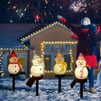 New Solar LED Christmas Snowman Decoration Night Lamp Garden Waterproof Light Outdoor Lawn Landscape Underground Lantern