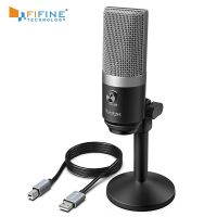 FIFINE USB Microphone for laptop and Computers for Recording Streaming Voice overs Podcasting for Audio Video K670