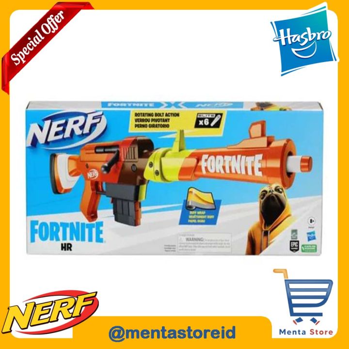 Nerf Fortnite HR Dart Blaster, Ruff Wrap Design, 6 Nerf Elite