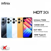 Infinix Hot 30i (4/128 GB) (8/128GB) หน้าจอ 6.56 นิ้ว 90Hz ระบบปฏิบัติการ Android 12 ชิปเซ็ต Unisoc T606 กล้องหลัง 13MP และแบตเตอรี่ 5000mAh ชาร์จเร็ว 18W เครื่อ