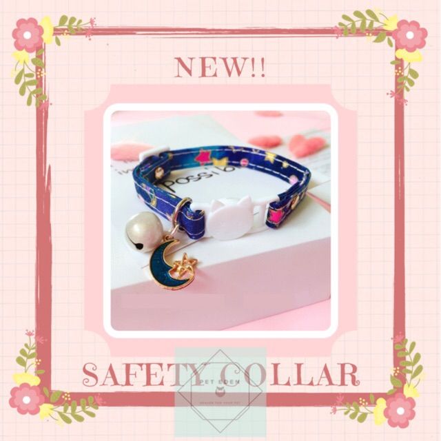 ปลอกคอนิรภัย-ปลอกคอ-safety-collar-ปลอกคอแมว-ตัวล๊อคนิรภัย-ลายการ์ตูนน่ารัก