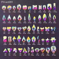 100pcs/lot Kinds Of Shapes Crystal Nail Diamond Stone Strass AB Glass Rhinestones For 3D Nails Art Decorations square eye shape