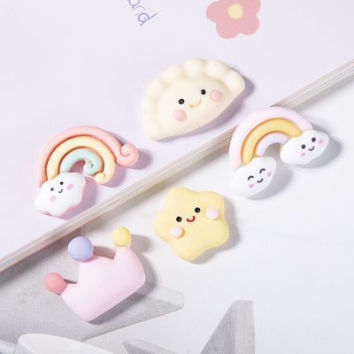 Cartoon Cute Rainbow Star Dumplings Resin Flatback Diy Hairpin Mobile Phone Case Decoration Accessories