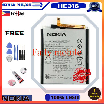 แบตเตอรี่ Nokia HE316  Nokia 6-2017 เครื่องมือฟรี + กาว B-7000