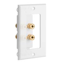 4X 4 Posts Speaker Wall Plate Home Theater Wall Plate Audio Panel for 2 Speakers