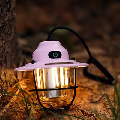 Retro Type-C USB Rechargeable Portable LED Lanterns Lamp Hanging Emergency Camping Flashlight for Outdoor Tent Fishing Hiking