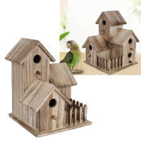 Garden Bird Bird Cage Wooden Kit Small Bird Small Decoration Wooden Bird Cage Small Outdoor Garden Bird Box Bird House Pet Supplies Decoration