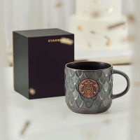 Starbuck Cup 2022 Fish Scale Goddess Seal Bronze Mug ถ้วยเซรามิคแฟชั่น Office Desktop Cup