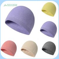 JHA9202888 สีทึบทึบ หมวกบีนนี่ อบอุ่นและอบอุ่น ฤดูหนาวในฤดูหนาว หมวกขนสัตว์หมวก ของใหม่ กันลม หมวกถักนิตติ้ง สำหรับผู้หญิง