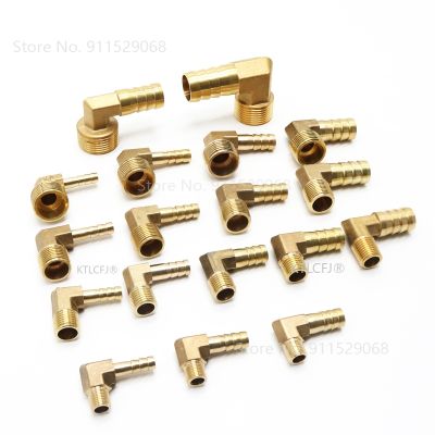 Brass Hose Barb Fitting Elbow 6mm 8mm 10mm 12mm 16mm To 1/4 1/8 1/2 3/8 BSP Male Thread Barbed Coupling Connector Joint Adapter