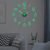 ZZOOI reloj de pared Luminous Wall Clock DIY Quartz Watch Clocks Acrylic Mirror Stickers Horloge Murale Wall Decor Home Decoration HOT