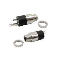 2Pcs PJ-392 3.5 mm Audio Socket Stereo Jack Female Connector With Nuts 3.5 Headphone Adapter Silver PJ392