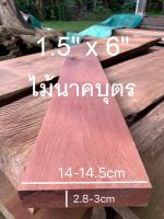 ไม้นาคบุตรWoodขนาด 1.5"X6" ชื่อไม้Naka Wood มีสีแดงเข้มแกมน้ำตาล เนื้อแข็งมากๆๆ ทนแดดทนฝนดีมากๆๆมีลายไม้สวย(ไสกบพร้อมนำไปใช้งาน)