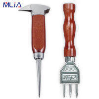 MLIA Ice Pick 304 Stainless Steel Ice Crusher with Wood Handle Three Pronged Japanese Style Ice Chipper for Cocktail Bartender