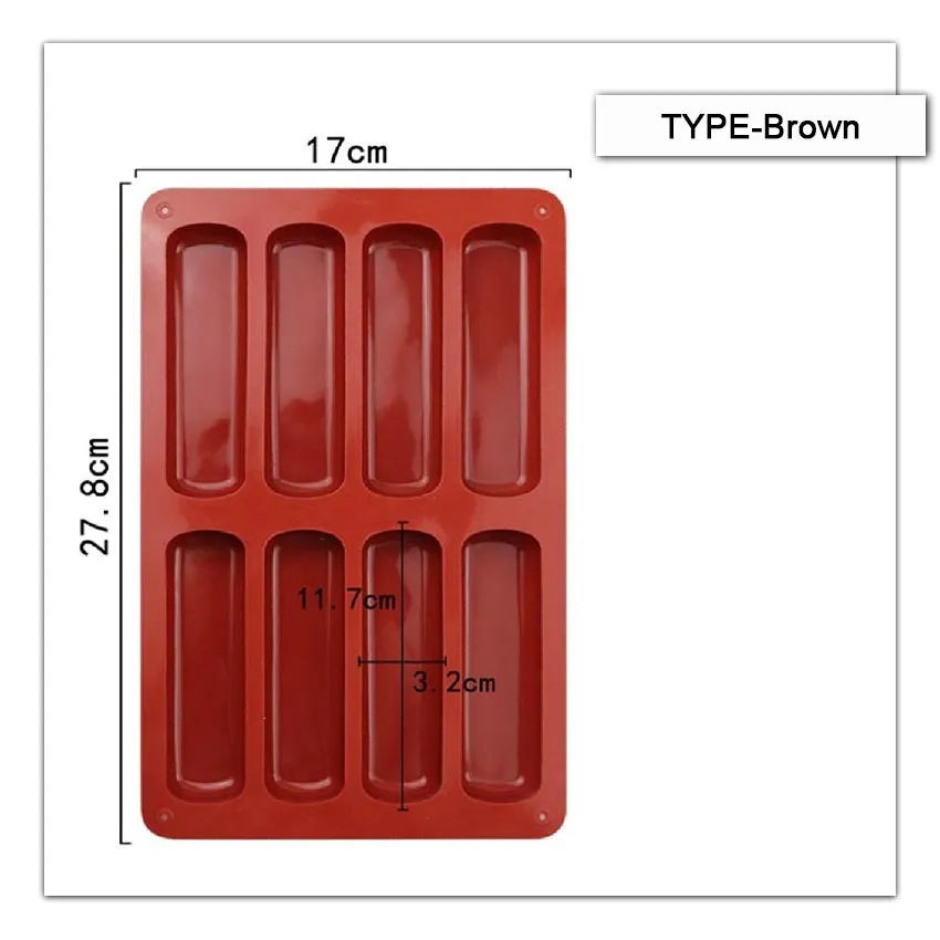 10 Holes Thin Ice Cube Tray Silicone Forms Long Strip Finger
