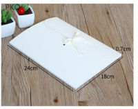 20pcslot 24*18*0.7cm Large Gift Scarf Envelope Box Packaging with Ribbon Kraft Gift Box postcard photo Package paper box