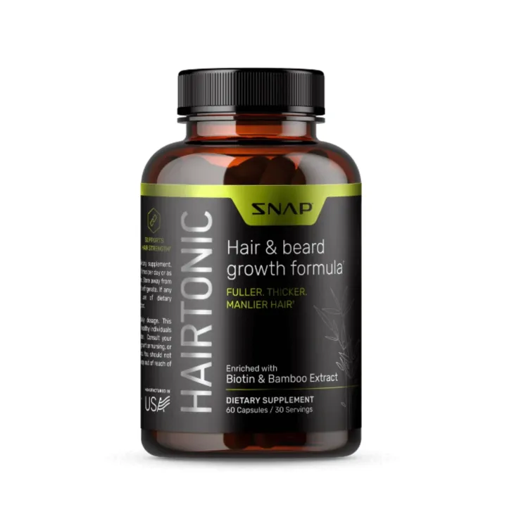 Snap Supplement Hairtonic Hair & Beard Growth Formula Biotin & Bamboo ...