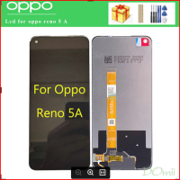 LCD ขนาด6.5นิ้วของแท้สำหรับ Oppo Reno5 5A Reno 5G อะไหล่เปลี่ยนชิ้นส่วนจอสัมผัสแอลซีดีของเครื่องแปลงดิจิทัล A101OP CPH2199