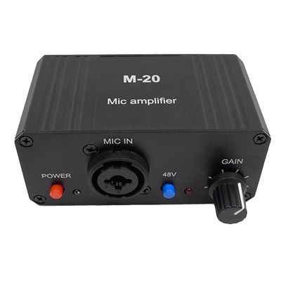 1Set Microphone Amplifier M-20 Audio 48V Phantom Power Charging Black for Live Sound Card Speaker