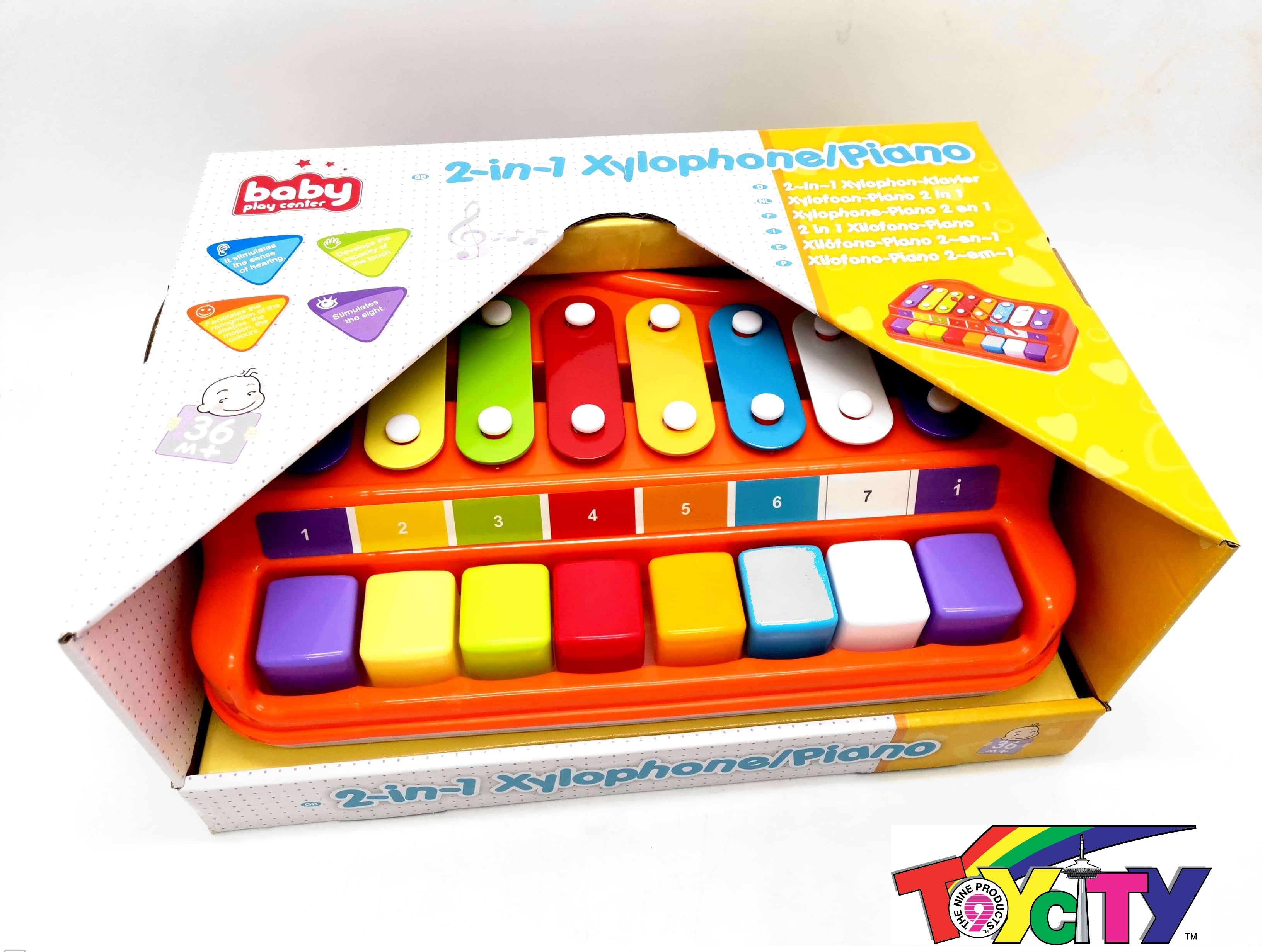 BABY PLAY CENTRE 2 IN 1 XYLOPHONE/PIANO FUN PLAY SET FOR TODDLER AND KIDS
