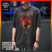 เสื้อ Oversize - "Sinners Prayer" [Dark Grey] | Velika