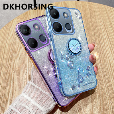 DKHORSING เคสโทรศัพท์ป้องกันกล้องสำหรับ NOTE อินฟินิตี้30 30VIP 30i Smart7 30Pro HOT30 30i ไฟฟรี30Play ไล่ระดับสีระยิบระยับหรูหรานิรันดร์กุหลาบปลอกอ่อน Infinix Note30 4G 5G เคสซิลิโคนเคลือบอิเล็คโทรเพลทกันกระแทกพร้อมแหวนใส่นิ้ว Infinix Note30 VIP