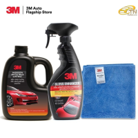 3M Set แชมพูล้างรถ ขนาด 1000 Ml. + (สเปรย์เคลือบเงารถยนต์) + ผ้าไมโครไฟเบอร์ สีฟ้า ขนาด 30x30 cm