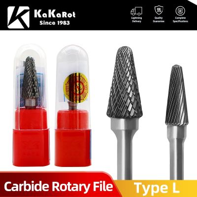KaKarot 6mm Shank L Type L0616M06 LX Tungsten Carbide Rotary Files Burr Drill Bits CNC Engraving Rotary Tool Cutter Lime Core