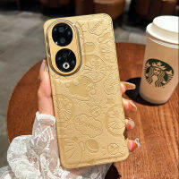 สำหรับ Honor 90 5G เคสหนังเคสครอบโทรศัพท์แข็งลายแมว