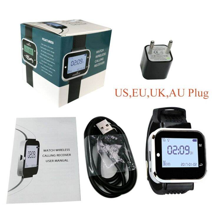 jingle-bells-emergency-call-button-watch-receiver-clinic-hospital-sos-transmitter-wireless-pager-for-elederly-pager