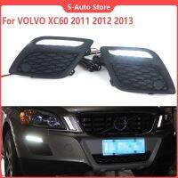 Lampu Jalan ขับรถกลางวัน1คู่12V ไฟตัดหมอก LED สำหรับ Volvo XC60 2011 2012 2013อะไหล่รถยนต์