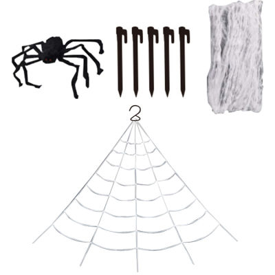 ตกแต่งฮาโลวีน Spider Web, 1แมงมุมปลอมสำหรับในบ้านนอกบ้านตกแต่งฮาโลวีน Holiday Party