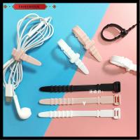 FAHEEMIDEN 5pcs สายรัด หูฟัง ที่เก็บของ ที่ม้วนสายก้างปลา ผูกสาย USB สายหูฟัง ptotector คลิปสายไฟ