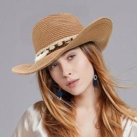 Shell Wide Brim Tassels Beach Women Cowboy Hat Straw Hats