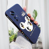 เคส Hpcase สำหรับ Xiaomi MI 12T XIAOMI 12T Pro เคสโทรศัพท์มิกกี้เมาส์ลายการ์ตูนขอบสี่เหลี่ยมปลอกซิลิโคนของเหลวเคสป้องกันกล้องคลุมทั้งหมด