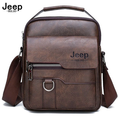 JEEP BULUO Luxury nd Men Crossbody Messenger Bags Business Casual Handbag Male Spliter Leather Shoulder Bag Large Capacity