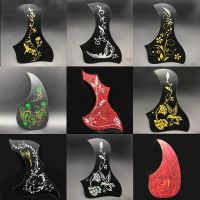 อุปกรณ์กีตาร์พื้นบ้าน Pickguard Gitar Akustik เซลลอยด์ DIY มีกาวในตัวจำนวน12ชิ้นสำหรับอุปกรณ์กีตาร์พื้นบ้านขนาด40 "41"