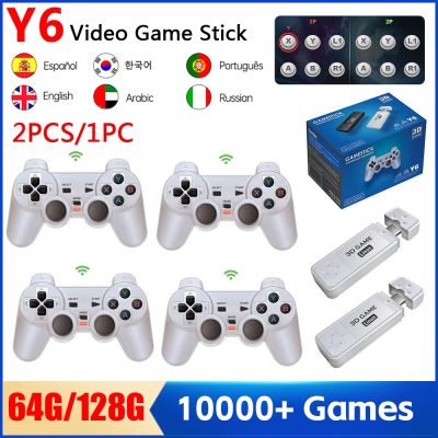 【YP】 Y6 Video Game Console 2.4G Controller Stick 10000  Games 64/128GB for PS1/GBA Boy